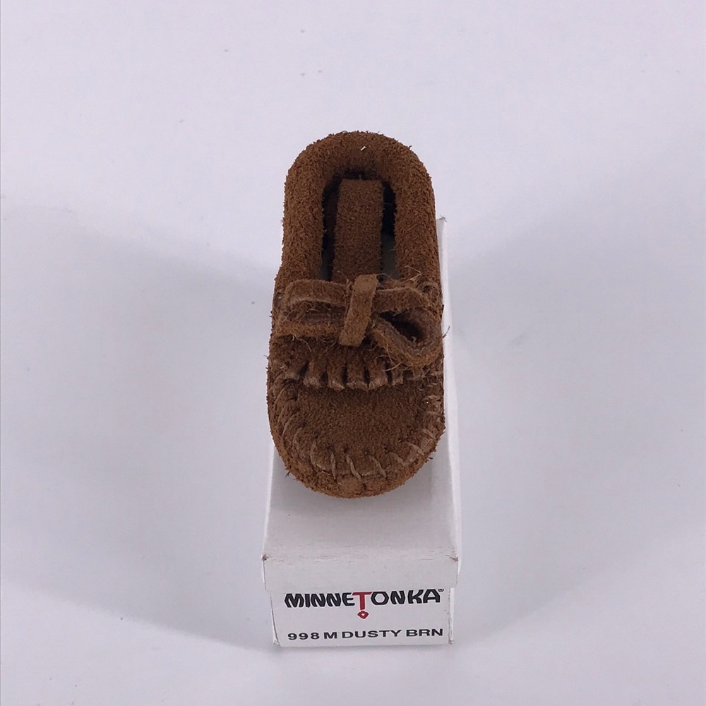 Minnetonka-Mini Moc Key Ring in Dusty Brown